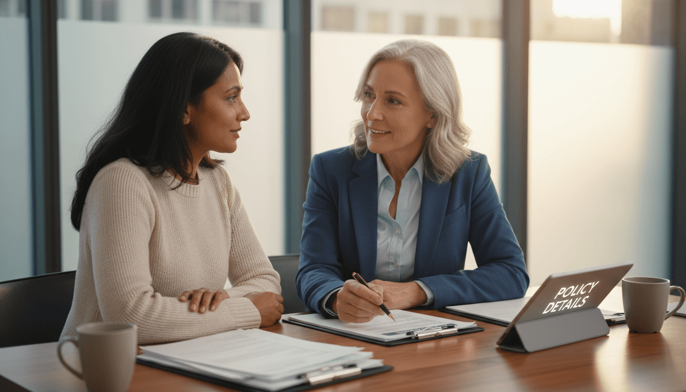 Licensed health insurance advisor reviewing coverage options with client